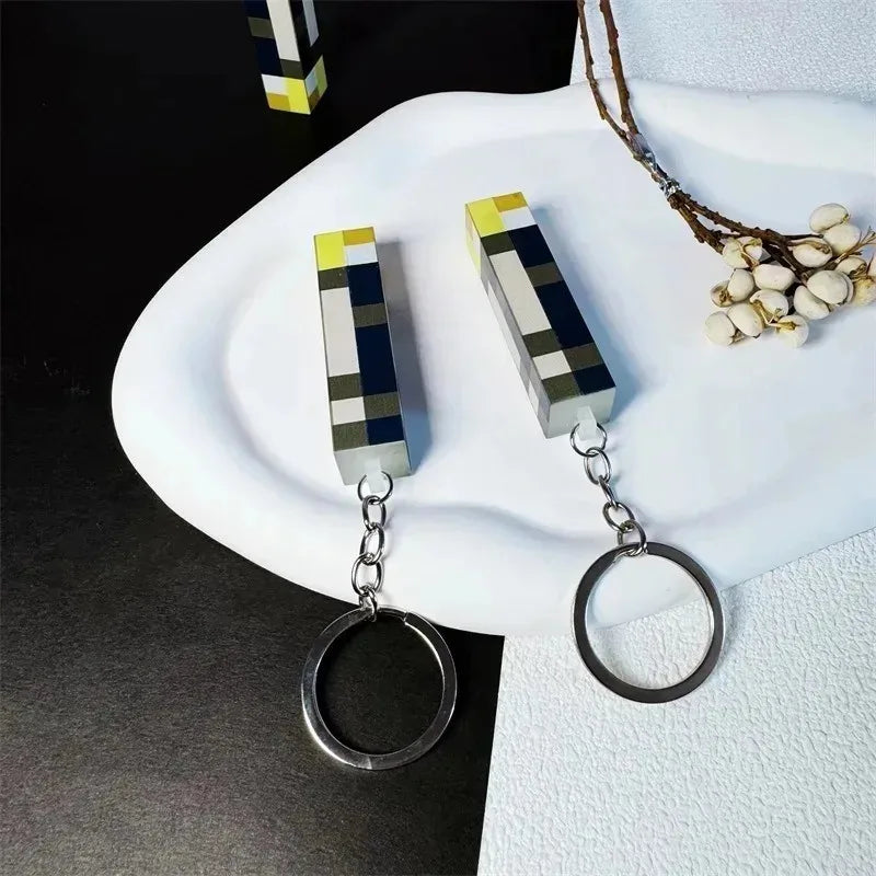 Minecraft Torch Light Keychain Mini Model Pendant