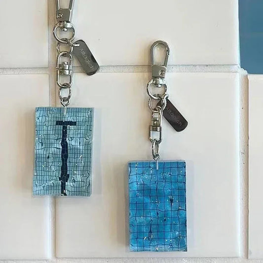Creative Swimming Pool Keychain Wavy Keychain