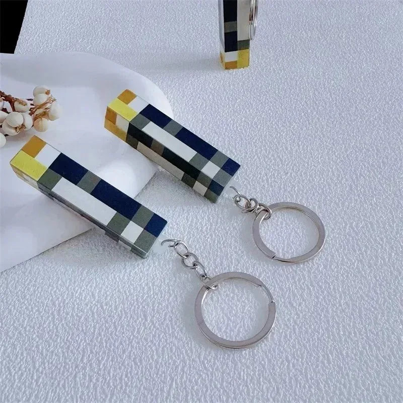 Minecraft Torch Light  Keychain Mini Model Pendant
