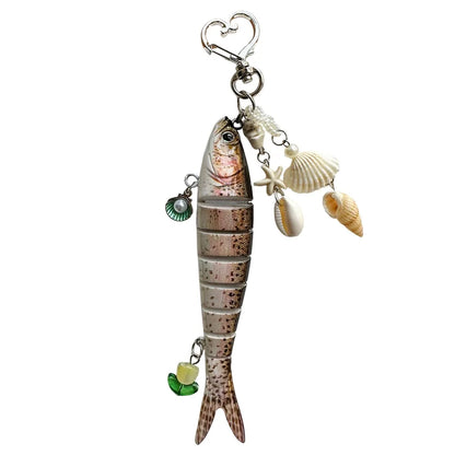 Fish Keychain Multi Jointed Simulation Fish Hook Key Chain