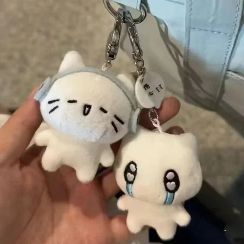 Cute Headphones Kitten Couple Keychain