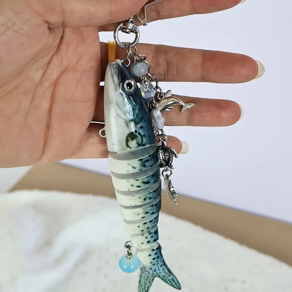 Fish Keychain Multi Jointed Simulation Fish Hook Key Chain