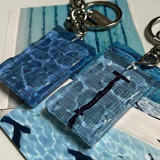 Creative Swimming Pool Keychain Wavy Keychain