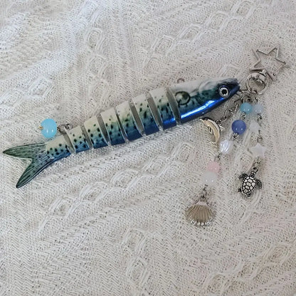 Fish Keychain Multi Jointed Simulation Fish Hook Key Chain