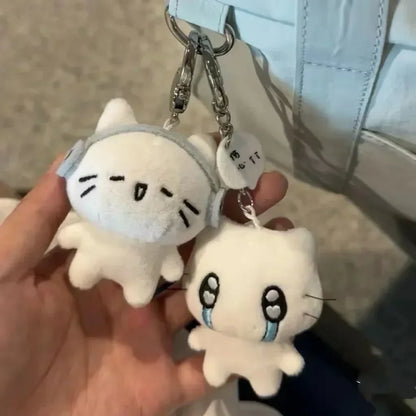 Cute Headphones Kitten Couple Keychain