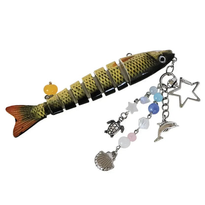Fish Keychain Multi Jointed Simulation Fish Hook Key Chain