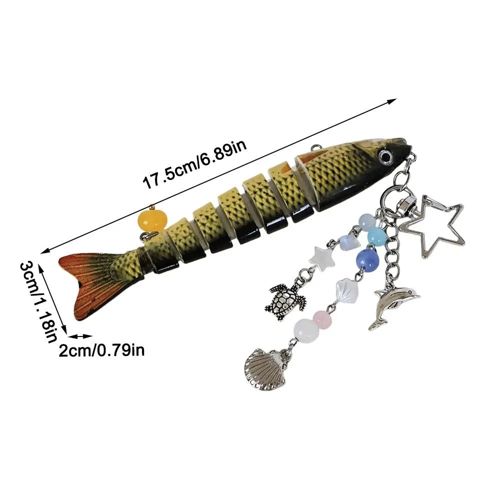 Fish Keychain Multi Jointed Simulation Fish Hook Key Chain