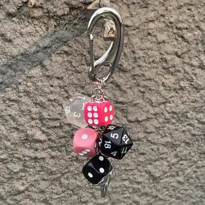 Ins original Key chain Good luck dice Multi element pendant Bag decoration