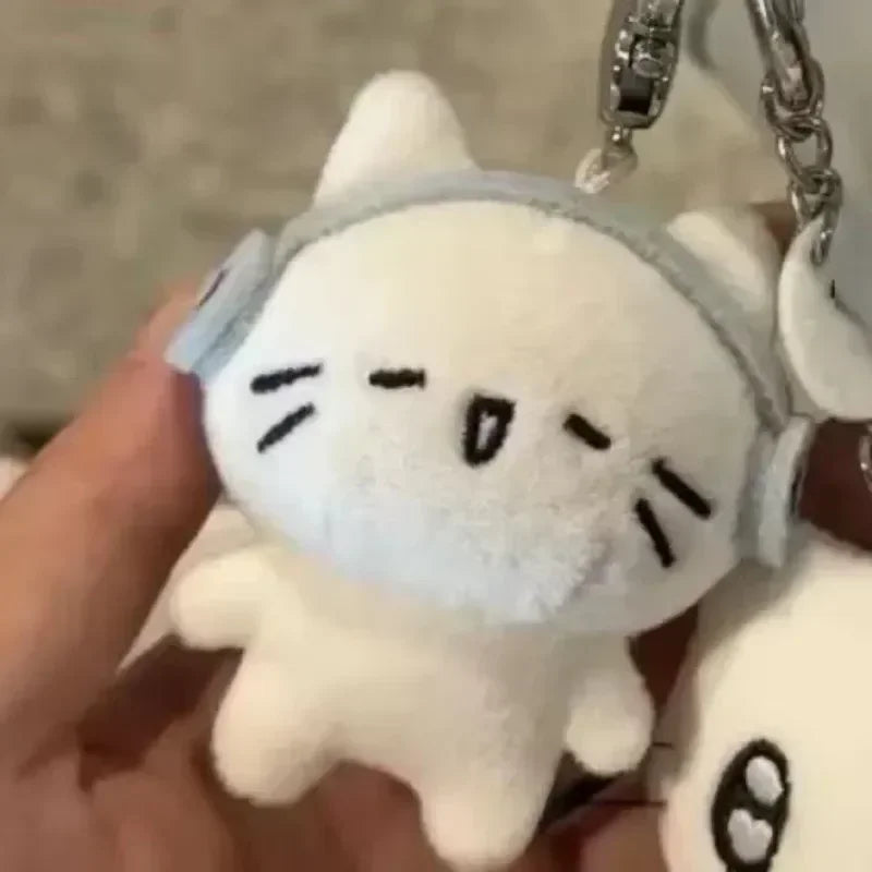 Cute Headphones Kitten Couple Keychain