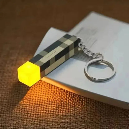 Minecraft Torch Light  Keychain Mini Model Pendant