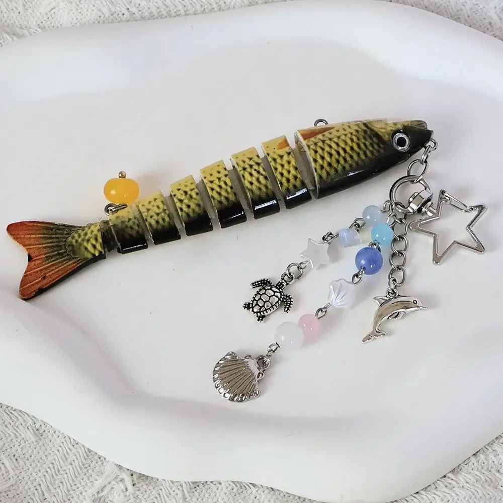 Fish Keychain Multi Jointed Simulation Fish Hook Key Chain