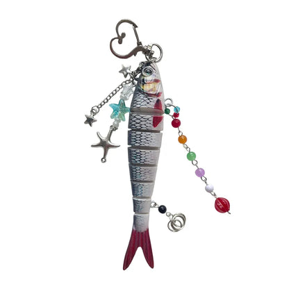 Fish Keychain Multi Jointed Simulation Fish Hook Key Chain